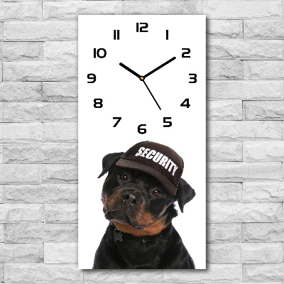 Orologio rettangolare con motivo Rottweiler con il berretto