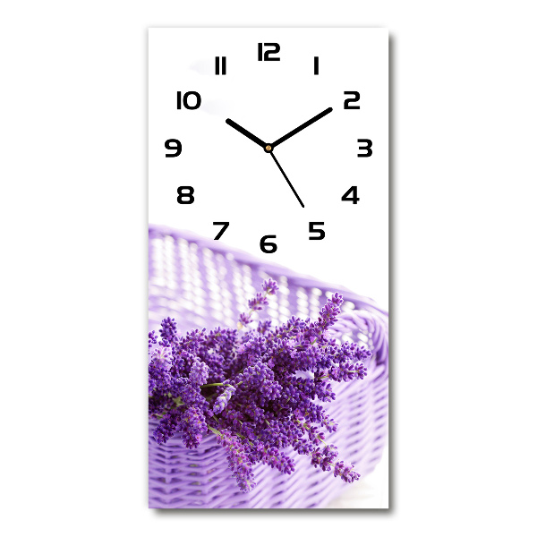 Orologio rettangolare con motivo di lavanda in un cestino