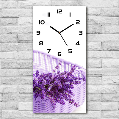 Orologio rettangolare con motivo di lavanda in un cestino