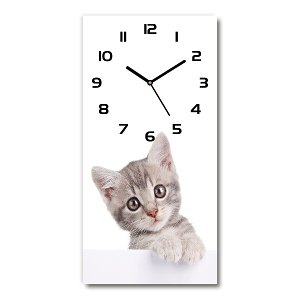 Orologio verticale con motivo di gatto grigio