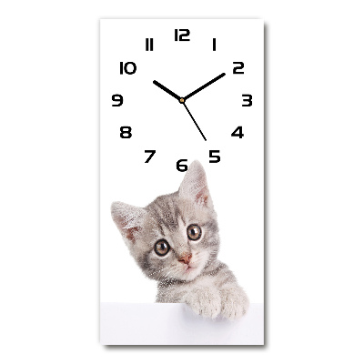 Orologio verticale con motivo di gatto grigio