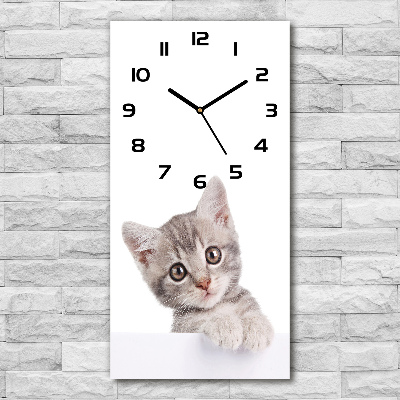 Orologio verticale con motivo di gatto grigio
