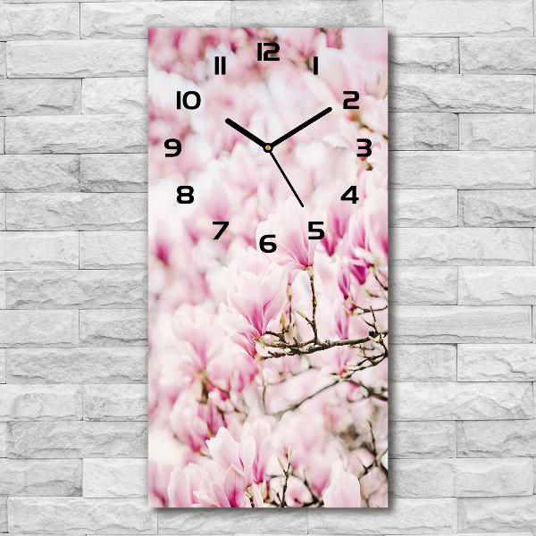 Orologio verticale con motivo di fiori di magnolia