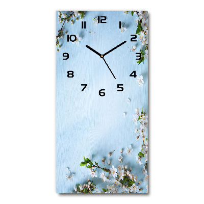 Orologio verticale in vetro con decorazione a fiori di ciliegio