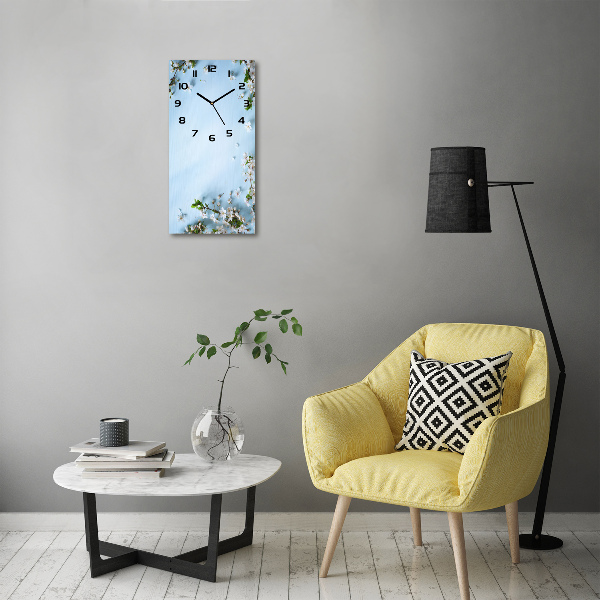 Orologio verticale in vetro con decorazione a fiori di ciliegio