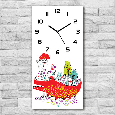 Orologio verticale con motivo coccodrillo