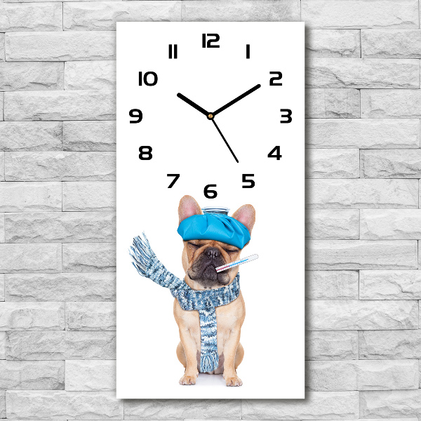 Orologio verticale con motivo a cane malato