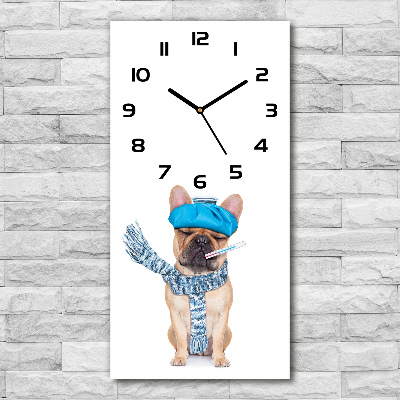 Orologio verticale con motivo a cane malato