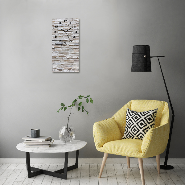 Orologio rettangolare con quadrante effetto muro di pietra