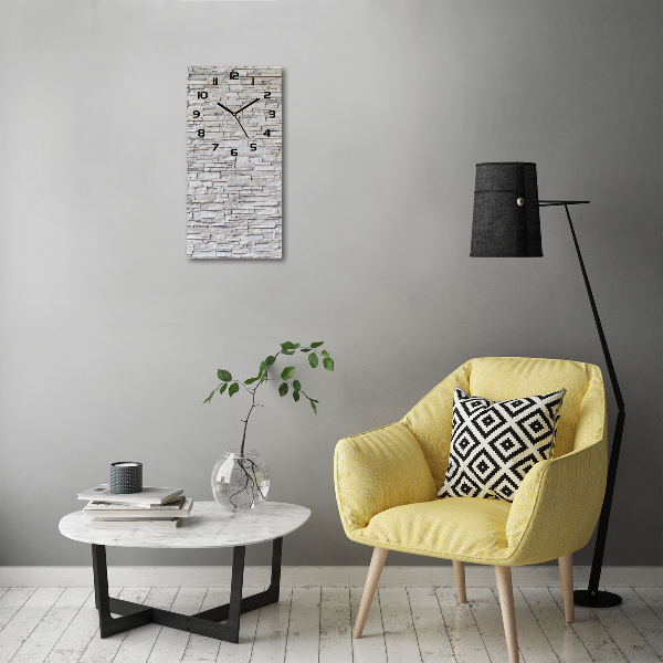 Orologio verticale con motivo a muro di pietra