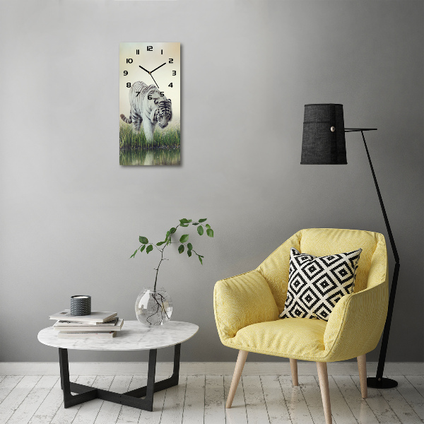 Orologio rettangolare con motivo di tigre bianca