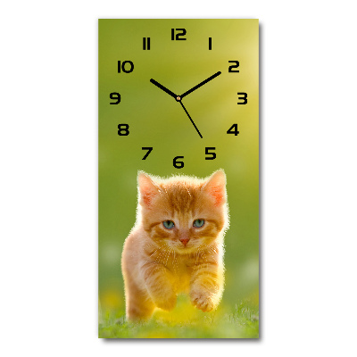 Orologio verticale con motivo di gatto rosso