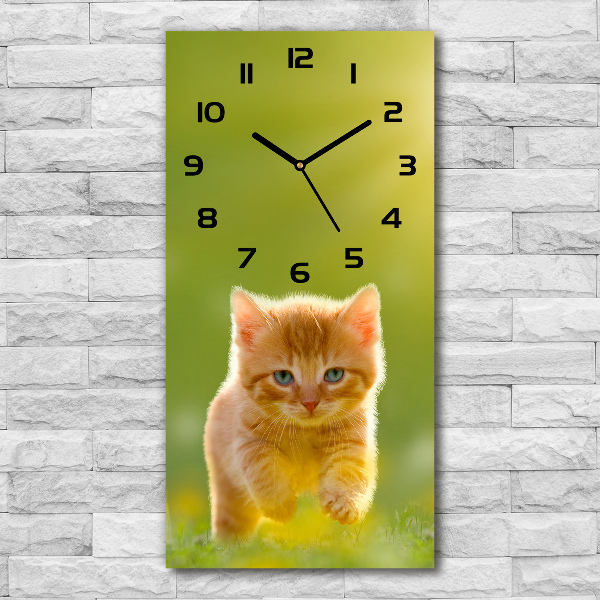 Orologio verticale con motivo di gatto rosso