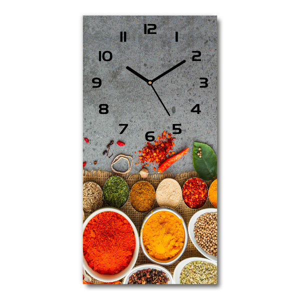 Orologio verticale con motivo di spezie colorate