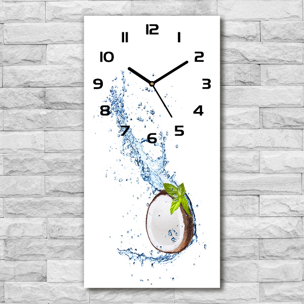 Orologio verticale con finitura in noce di cocco