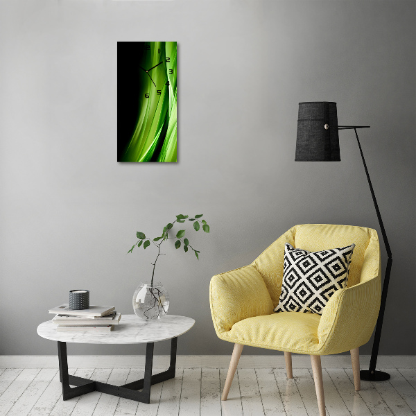 Orologio verticale con sfondo a onde verdi