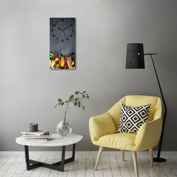 Orologio verticale con motivo a spezie ed erbe aromatiche