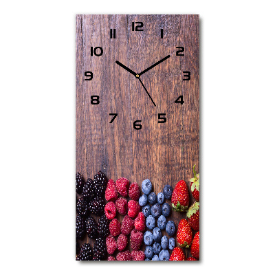 Orologio verticale in vetro con motivo a frutti di bosco