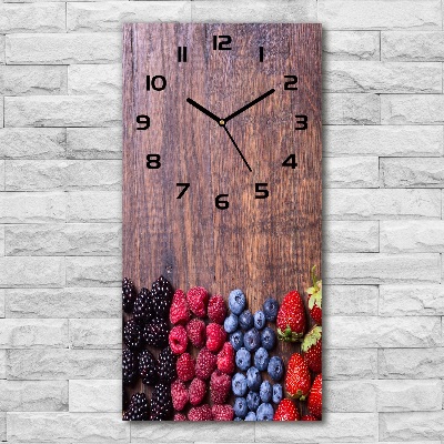 Orologio verticale in vetro con motivo a frutti di bosco