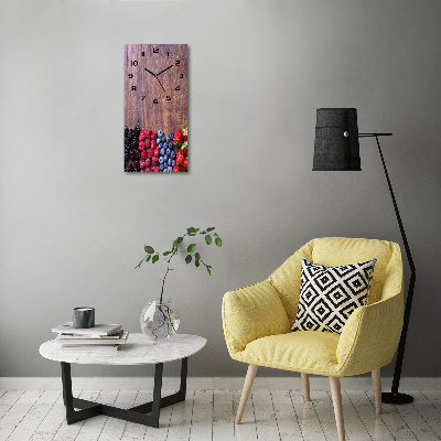 Orologio verticale in vetro con motivo a frutti di bosco