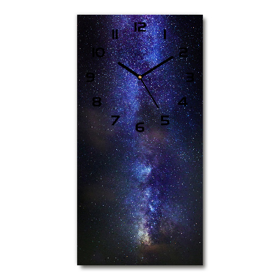 Orologio verticale in vetro con motivo della Via Lattea