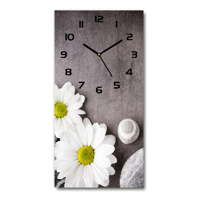 Orologio verticale in vetro con motivo Gerbera