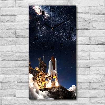 Orologio verticale in vetro con motivo del decollo del razzo