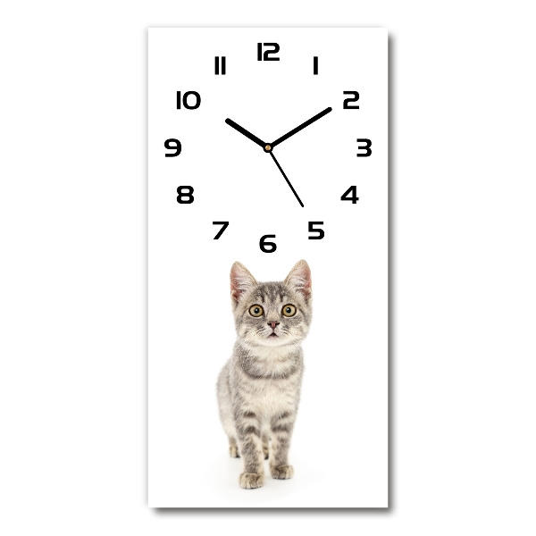 Orologio verticale con motivo di gatto grigio