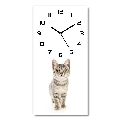 Orologio verticale con motivo di gatto grigio