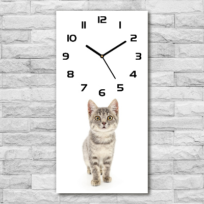 Orologio verticale con motivo di gatto grigio