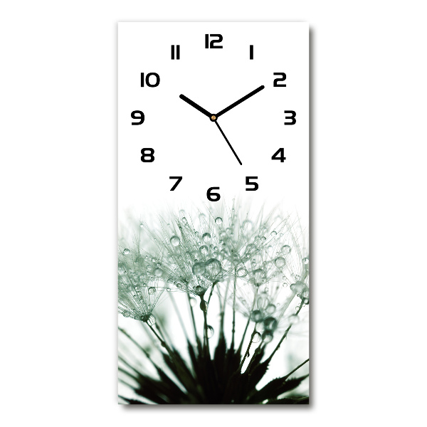 Orologio verticale con quadrante decorato con semi di tarassaco