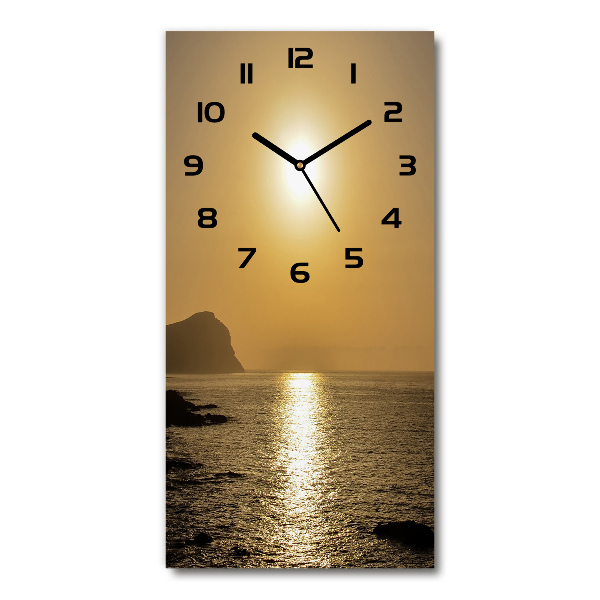 Orologio verticale con motivo mare al tramonto
