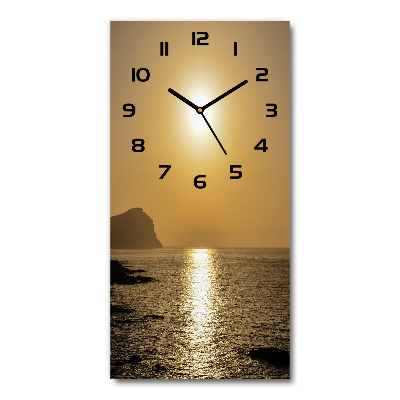 Orologio verticale con motivo mare al tramonto
