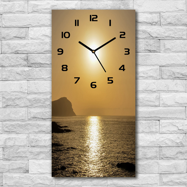 Orologio verticale con motivo mare al tramonto