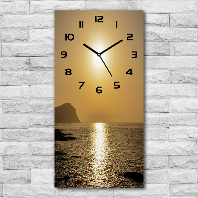 Orologio verticale con motivo mare al tramonto