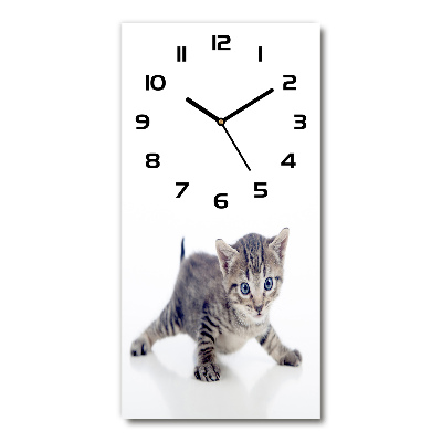 Orologio verticale in vetro con motivo gattino