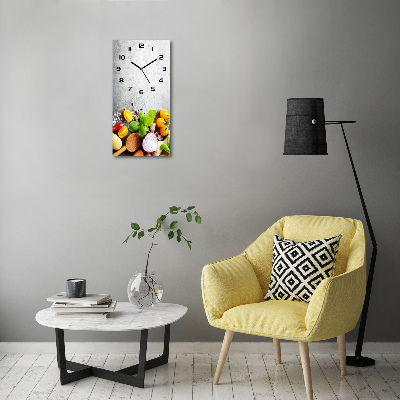 Orologio verticale in vetro con motivo a verdure