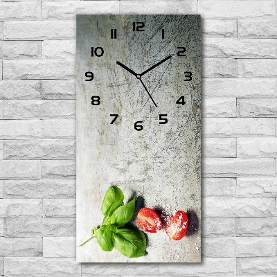 Orologio rettangolare con motivo di pomodori e basilico