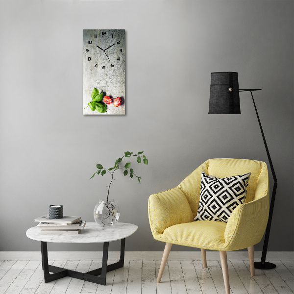 Orologio rettangolare con motivo di pomodori e basilico