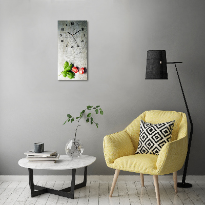 Orologio rettangolare con motivo di pomodori e basilico