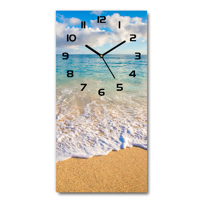 Orologio verticale in vetro con motivo spiaggia tropicale