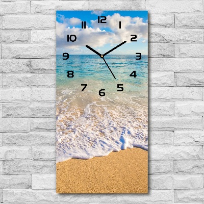 Orologio verticale in vetro con motivo spiaggia tropicale