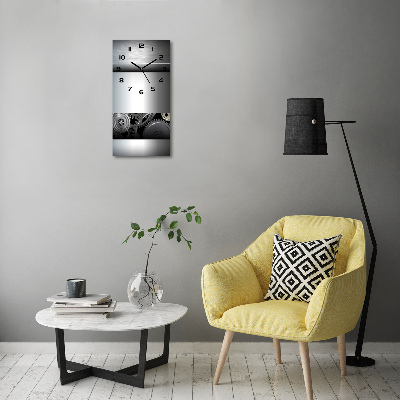 Orologio verticale con motivo astratto di ingranaggi