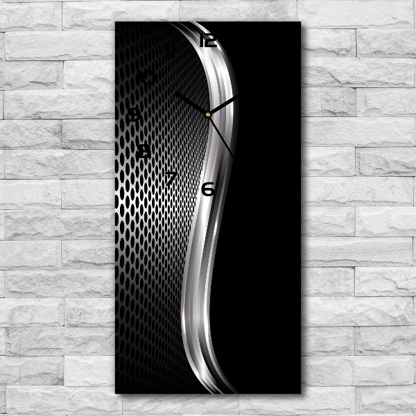 Orologio verticale con motivo ad astrazione metallica
