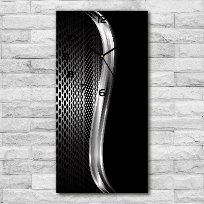 Orologio verticale con motivo ad astrazione metallica