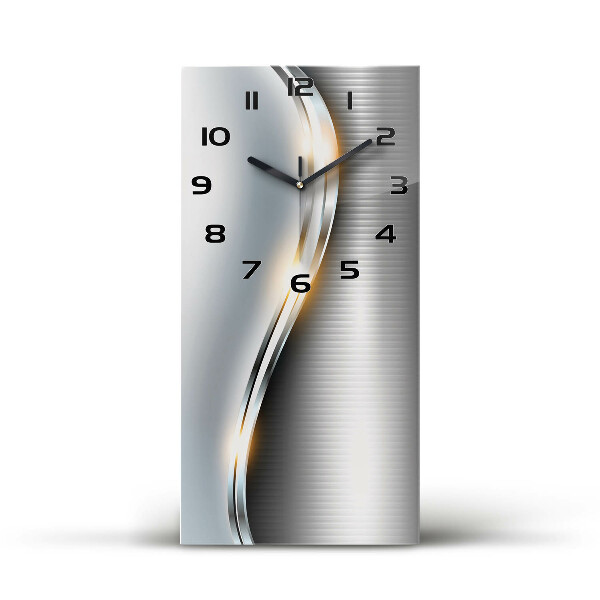 Orologio verticale in vetro con motivo ad astrazione metallica