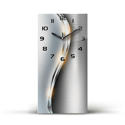 Orologio verticale in vetro con motivo ad astrazione metallica