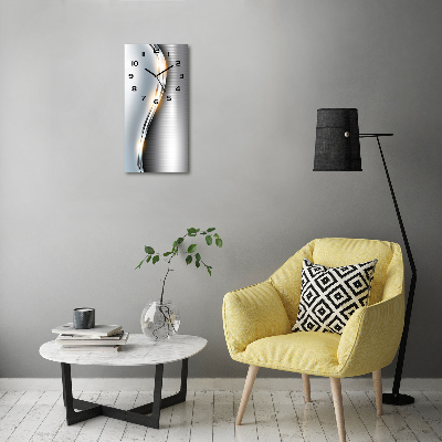 Orologio verticale in vetro con motivo ad astrazione metallica