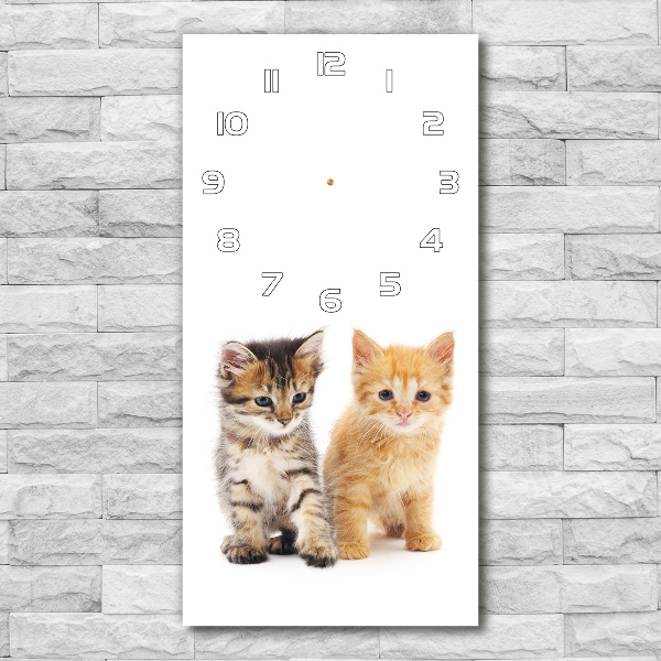 Orologio da parete verticale con motivo di gatto marrone e zenzero