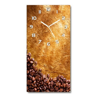 Orologio da parete verticale con motivo di chicchi di caffè